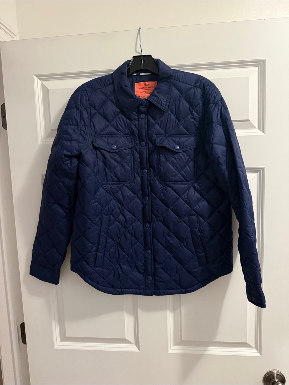 J. Crew Navy Quilted Puffer Jacket